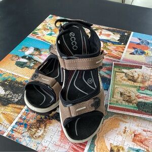 Ecco Black and Brown Sandals with Adjustable Straps size 40